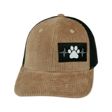 Dog - 6 Panel - Corduroy - Tan / Black - Laser Mesh (Unisex)