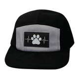 Dog - 5 Panel - Unstructured - Corduroy - Black / Gray - Fabric Back (Unisex)