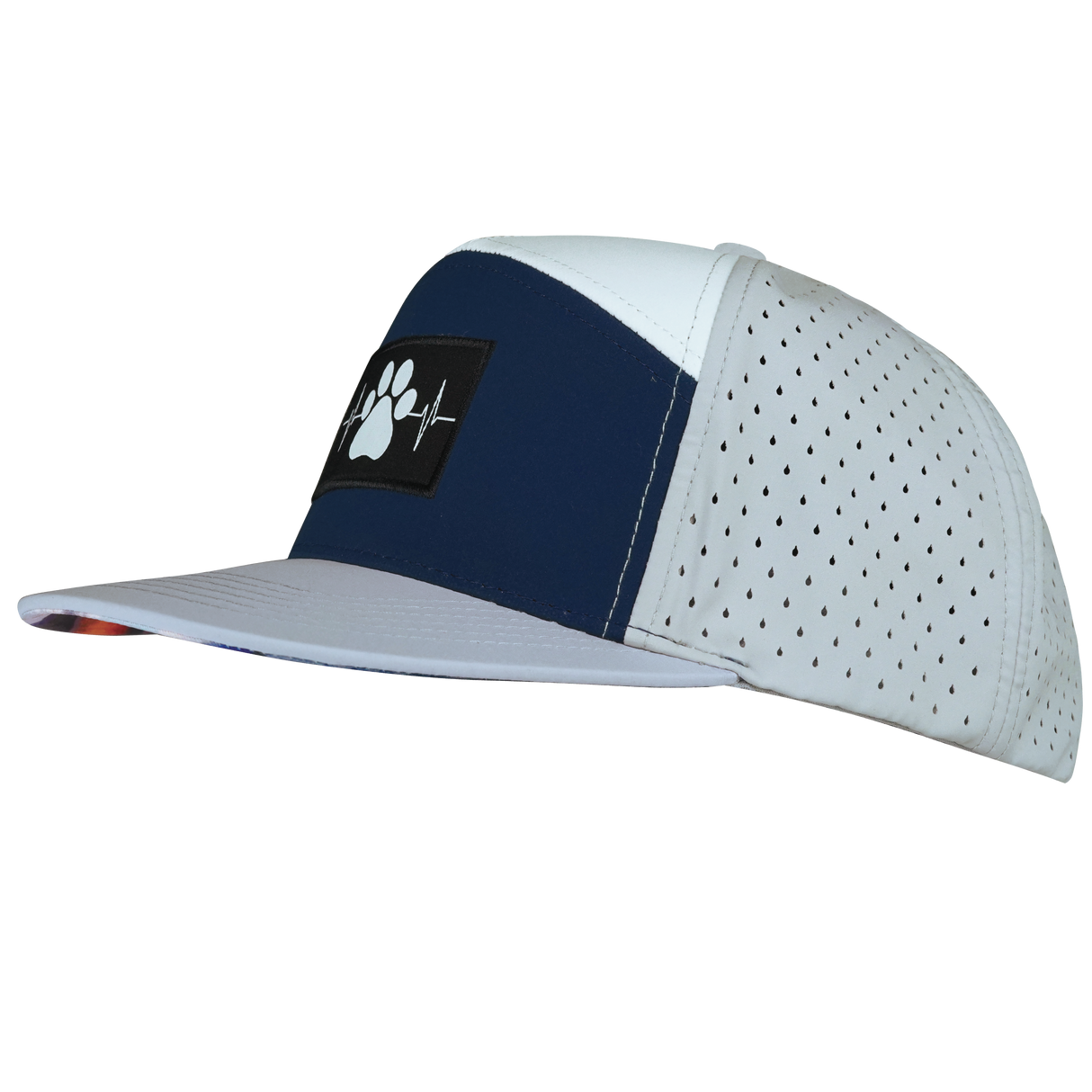 Dog - 7 Panel - Gray / Navy / White - Laser Mesh (Unisex)