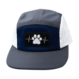 Dog - 5 Panel - Sporty - Unstructured - Charcoal / Navy / White - Laser Mesh (Unisex)