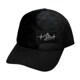 Surf - 5 Panel - Quilted - Black - Trucker Mesh (Unisex)