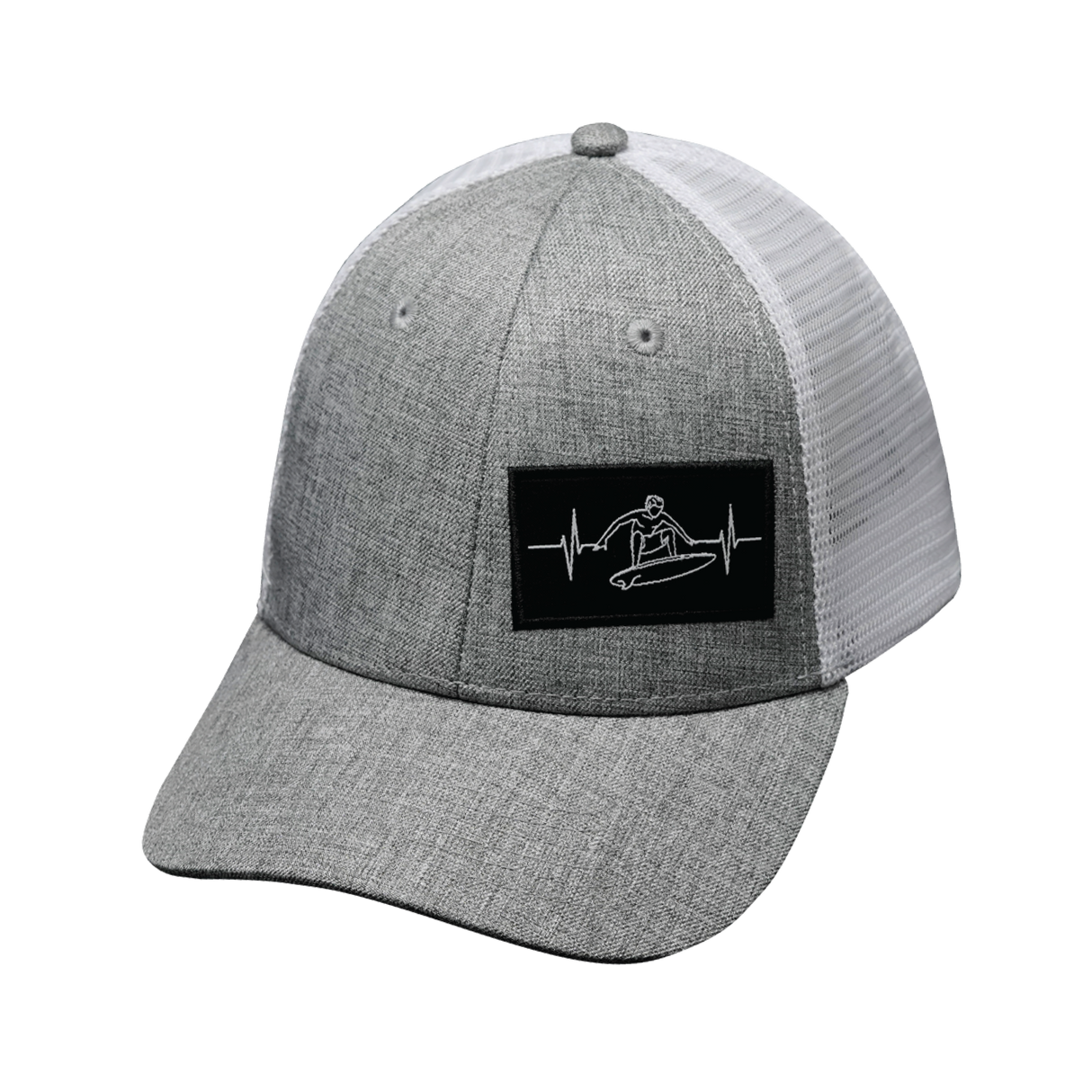 Surf - 6 Panel - Shallow Fit - Heather Gray / White - Trucker Mesh (Unisex)