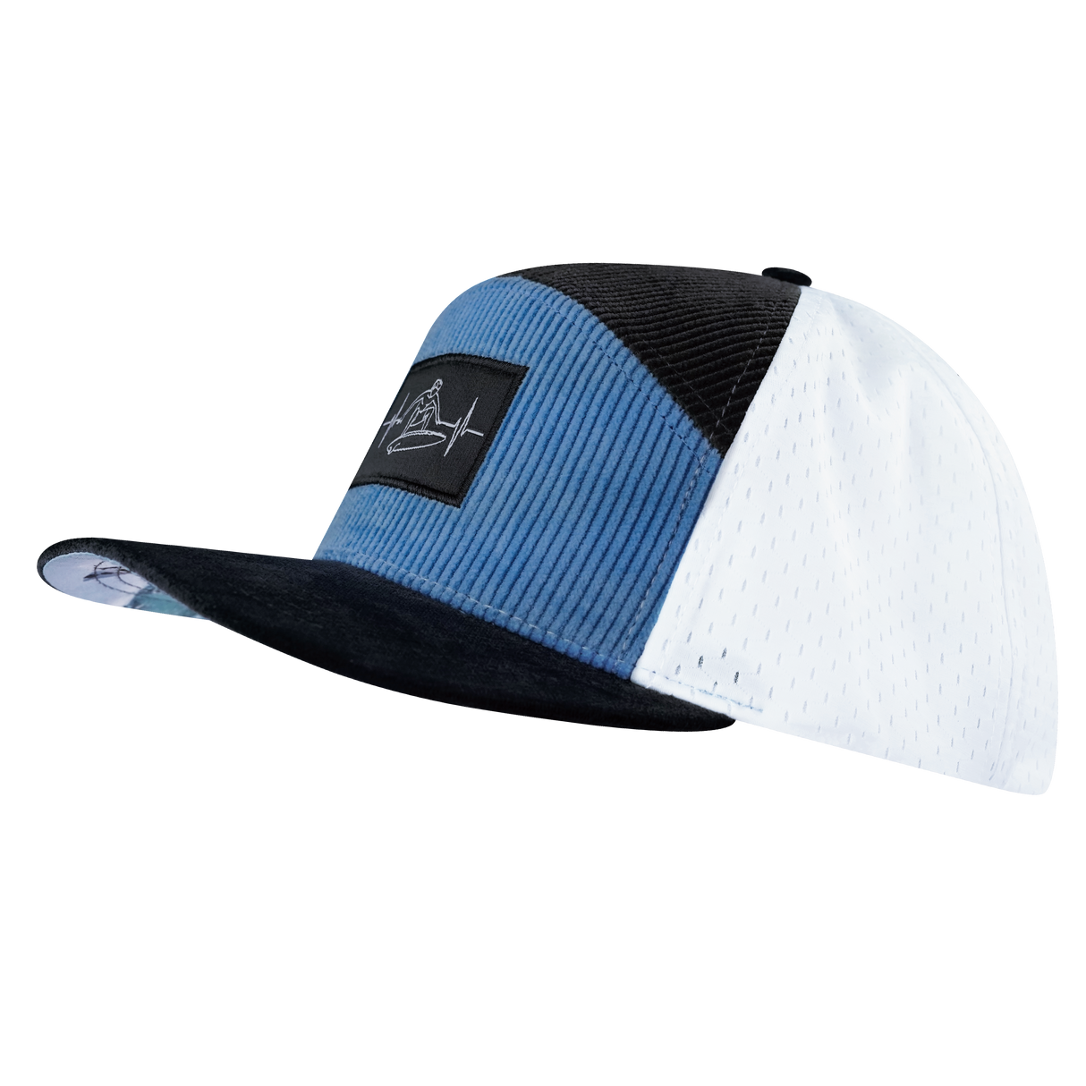 Surf - 7 Panel - Corduroy - Charcoal Gray / Light Blue / White - Jersey Mesh (Unisex)