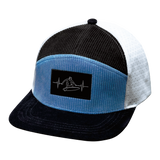 Surf - 7 Panel - Corduroy - Charcoal Gray / Light Blue / White - Jersey Mesh (Unisex)