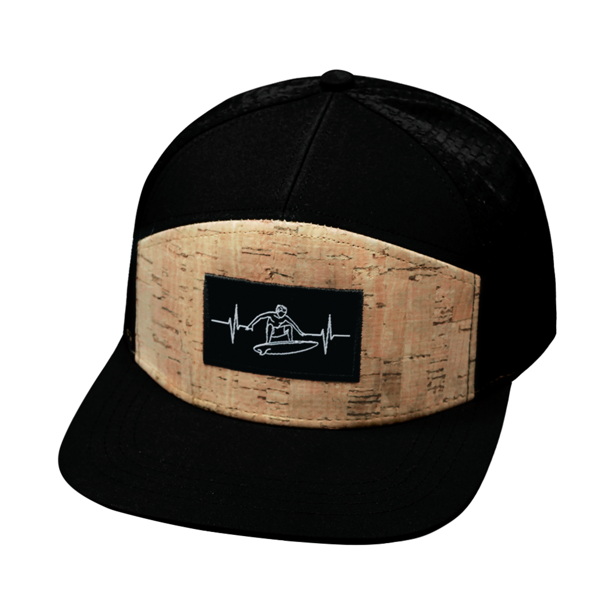 Surf - 7 Panel - Cork - Black - Jersey Mesh (Unisex)