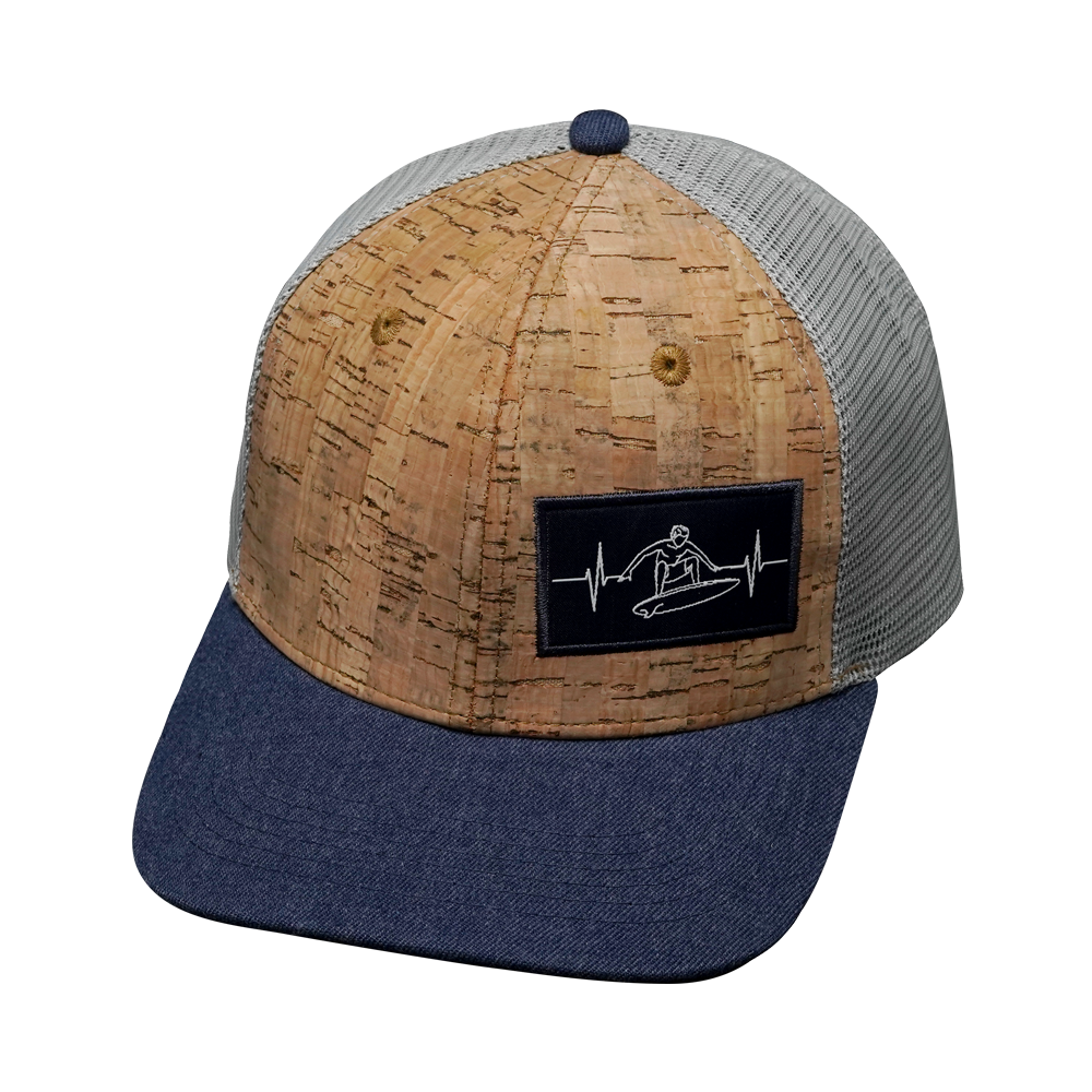 Surf - 6 Panel - Cork - Heather Navy / Gray - Trucker Mesh (Unisex)