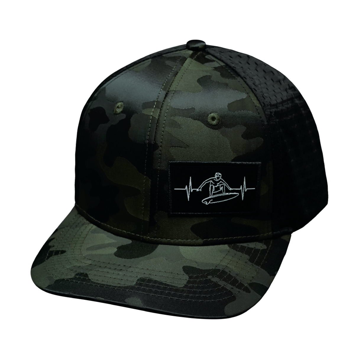 Surf - 6 Panel - Green Camo / Black - Trucker Mesh (Unisex)