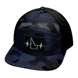 Idaho - 7 Panel - Navy Camo / Black - Laser Mesh (Unisex)