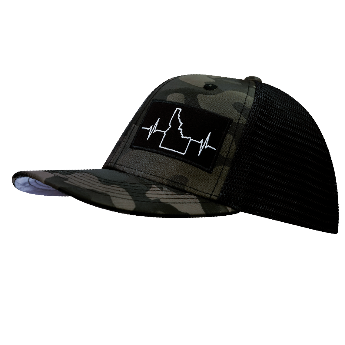 Idaho - 6 Panel - Tan Camo / Black - Laser Mesh (Unisex)