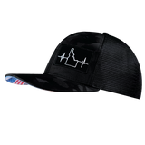 Idaho - 6 Panel - Black Camo / Black  - Trucker Mesh (Unisex)