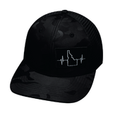 Idaho - 6 Panel - Black Camo / Black  - Trucker Mesh (Unisex)