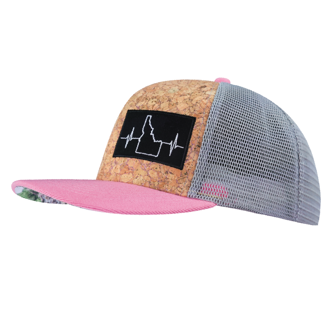 Idaho - 6 Panel - Cork - Pink / Gray - Trucker Mesh (Unisex)
