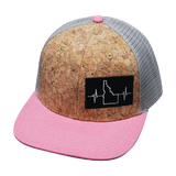 Idaho - 6 Panel - Cork - Pink / Gray - Trucker Mesh (Unisex)