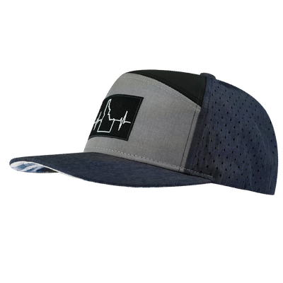 Idaho - 7 Panel - Navy / Gray / Black - Laser Mesh (Unisex)
