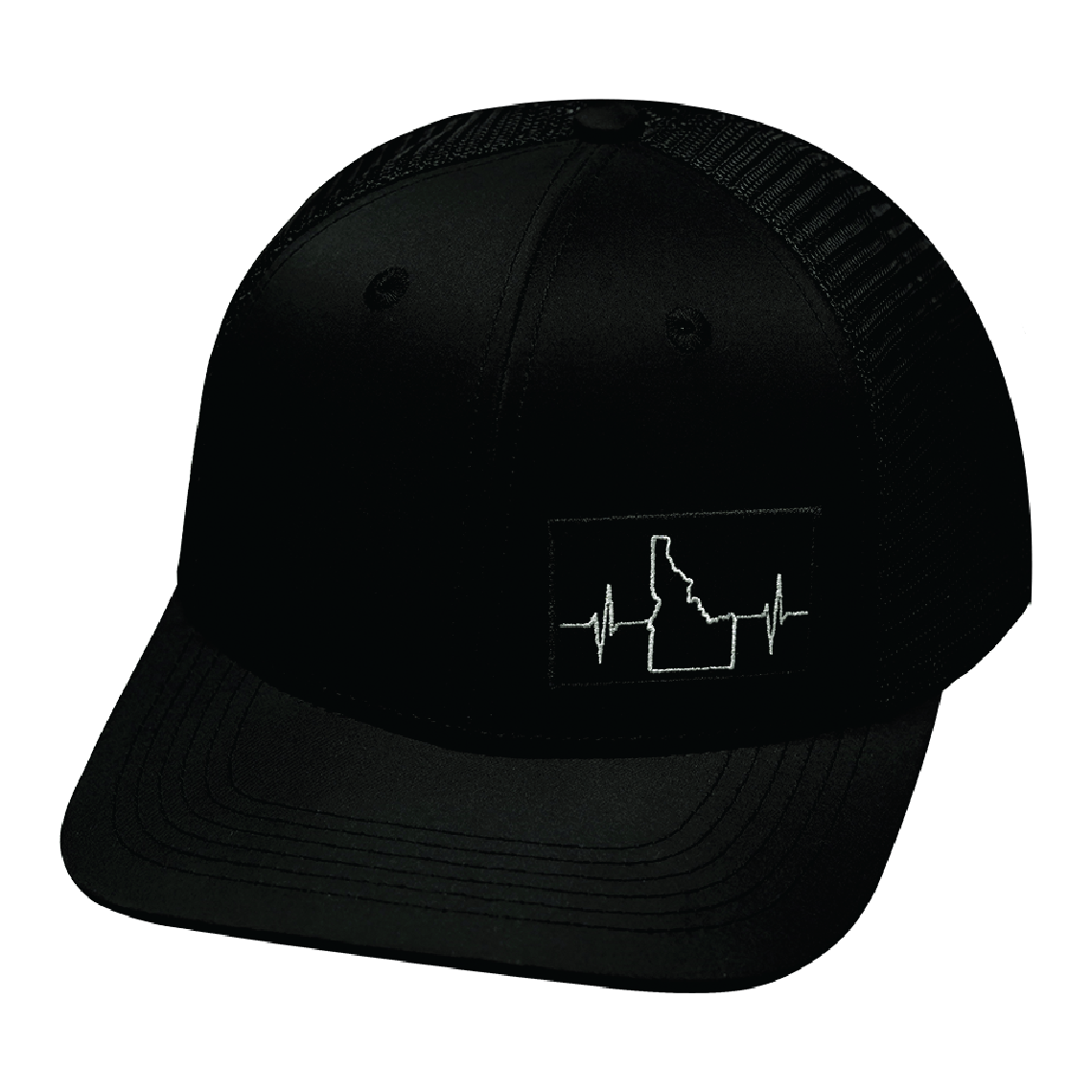 Idaho - 6 Panel - Black - Trucker Mesh (Unisex)