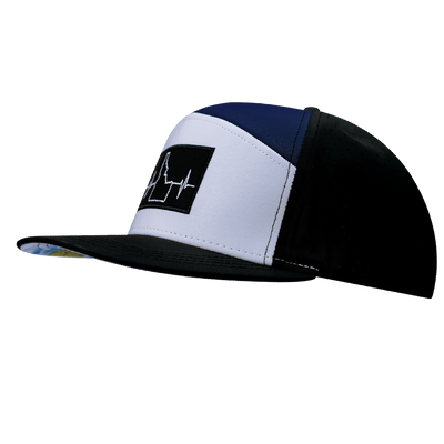 Idaho - 7 Panel - Black / White / Navy - Laser Mesh (Unisex)