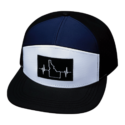 Idaho - 7 Panel - Black / White / Navy - Laser Mesh (Unisex)
