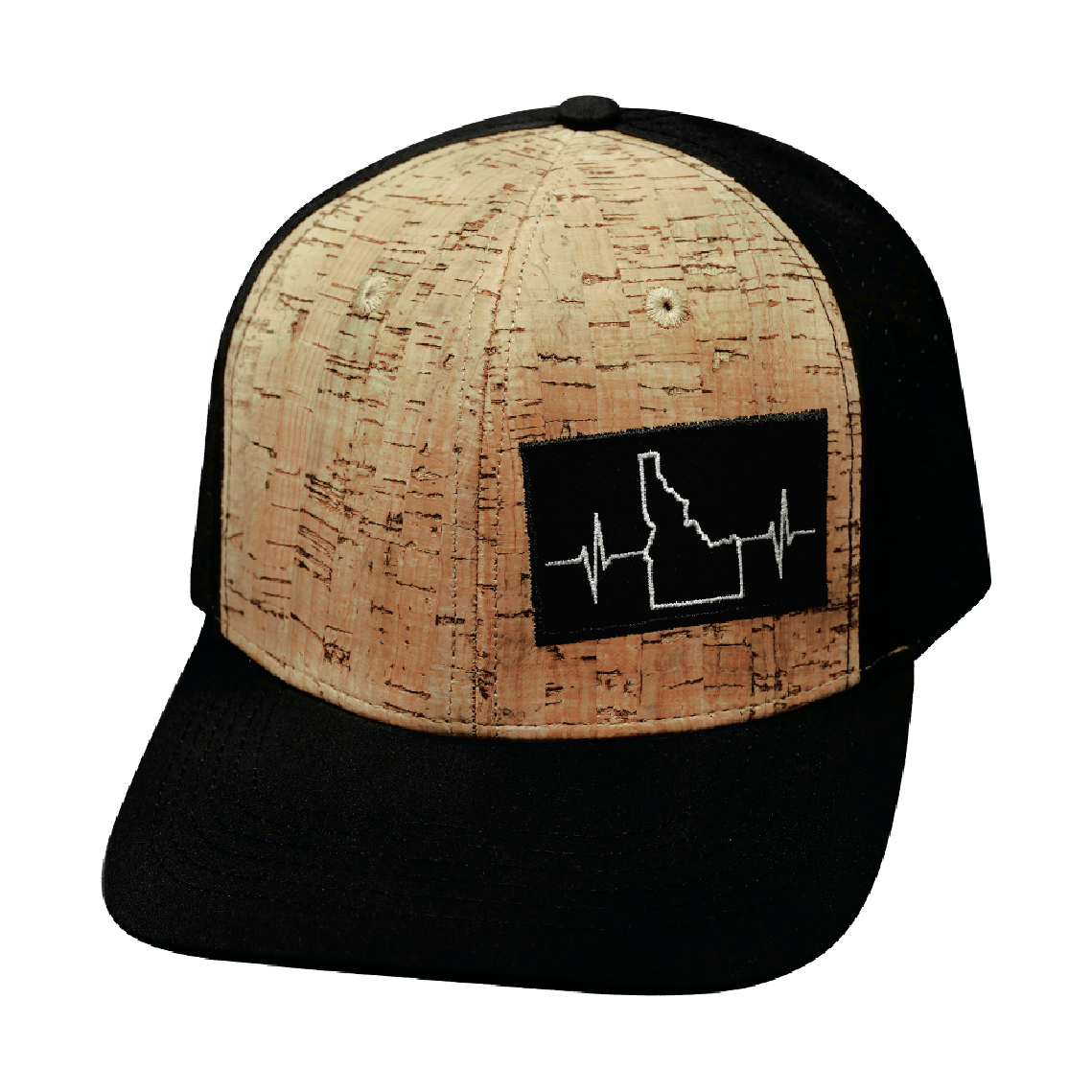 Idaho - 6 Panel - Cork - Black - Laser Mesh (Unisex)
