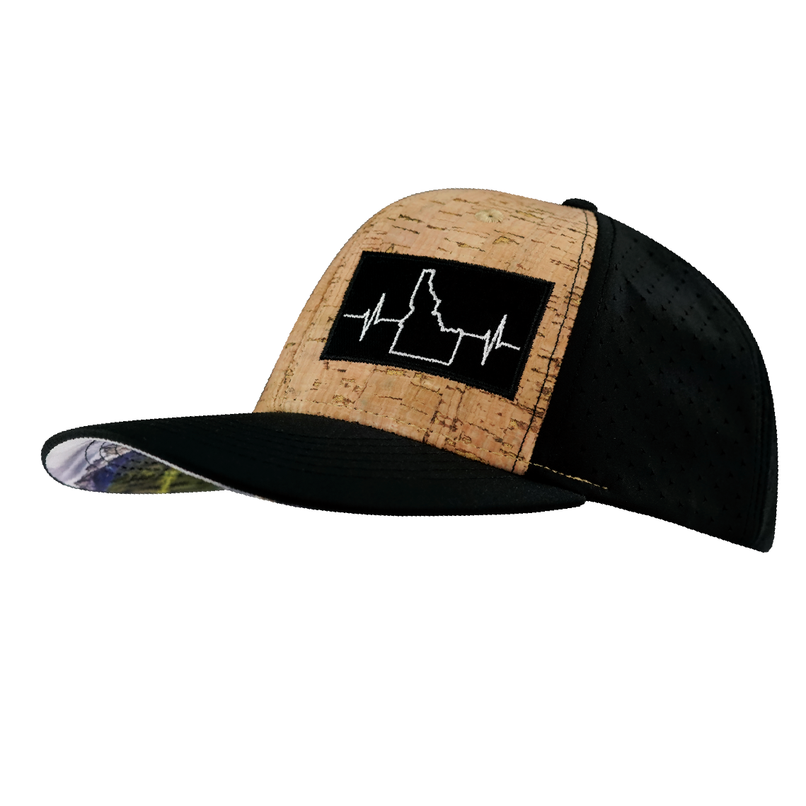 Idaho - 6 Panel - Cork - Black - Laser Mesh (Unisex)