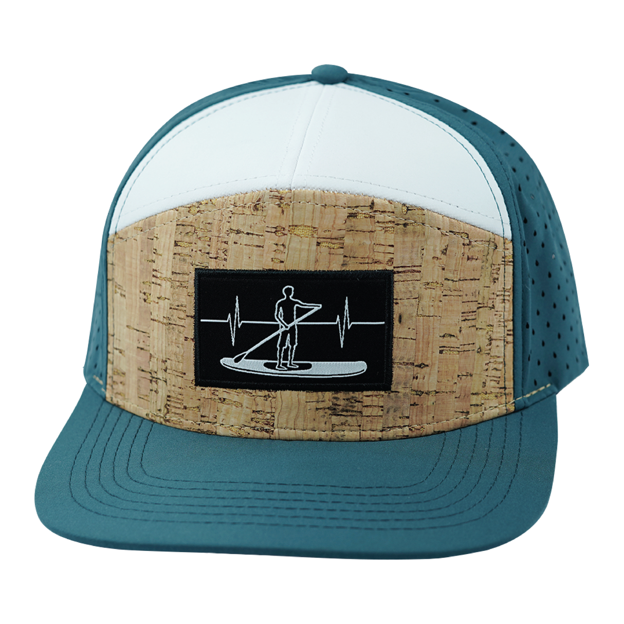 Paddle Board - 7 Panel - Cork - Dark Teal / White - Laser Mesh (Unisex)