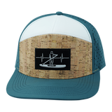 Paddle Board - 7 Panel - Cork - Dark Teal / White - Laser Mesh (Unisex)