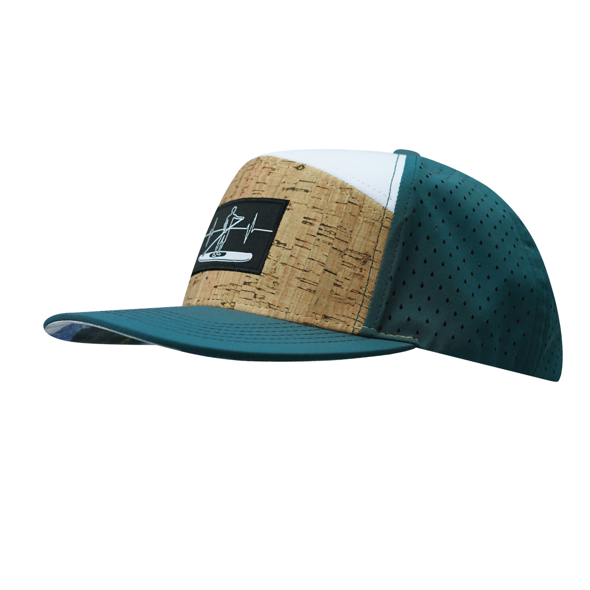 Paddle Board - 7 Panel - Cork - Dark Teal / White - Laser Mesh (Unisex)