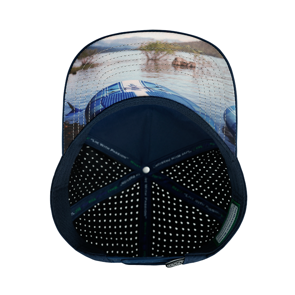 Paddle Board - 5 Panel - Structured - Dark Blue / Gray Blue - Laser Mesh (Unisex)