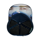 Paddle Board - 5 Panel - Structured - Dark Blue / Gray Blue - Laser Mesh (Unisex)