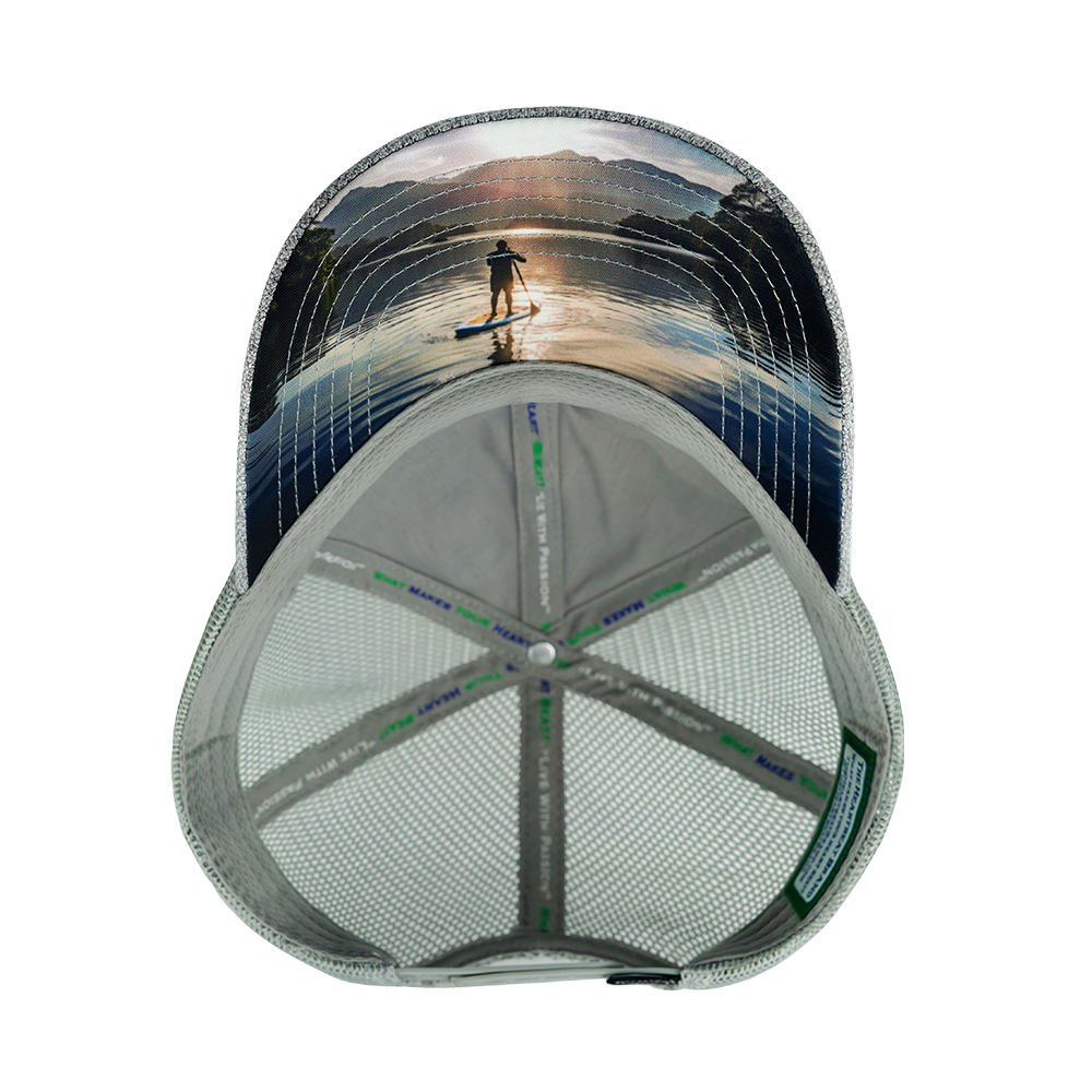 Paddle Board - 6 Panel - Unstructured - Relaxed Fit - Gray Hemp / Gray - Soft Trucker Mesh (Unisex)