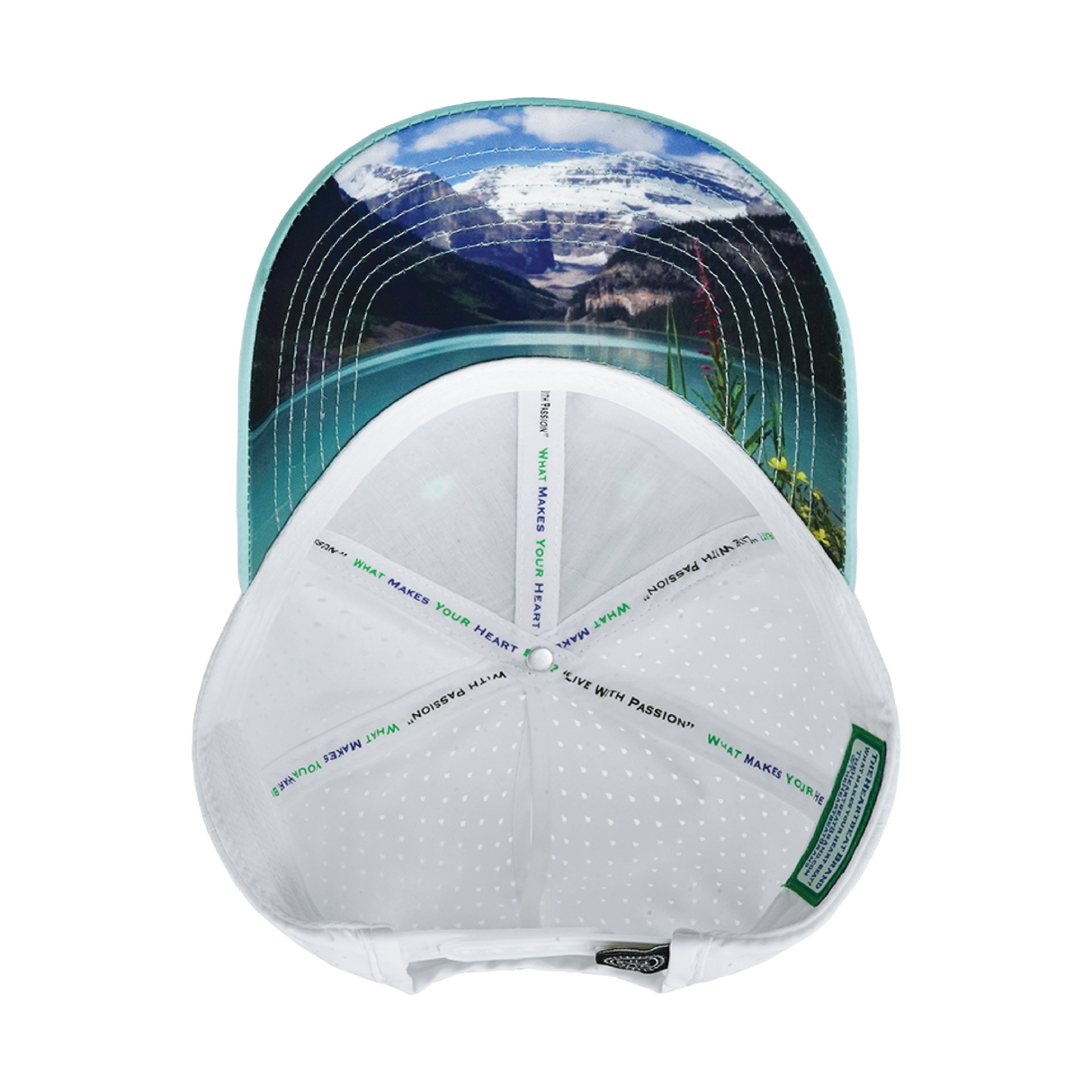 Paddle Board - 6 Panel - Shallow Fit - Pony Tail - Mint / White - Laser Mesh (Unisex)