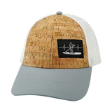 Paddle Board - 6 Panel - Shallow Fit - Pony Tail - Cork - Gray / White - Laser Mesh (Unisex)