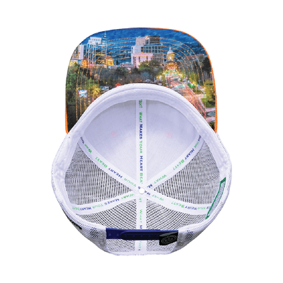 Idaho - 6 Panel - Royal Blue / Orange / White - Trucker Mesh (Unisex)