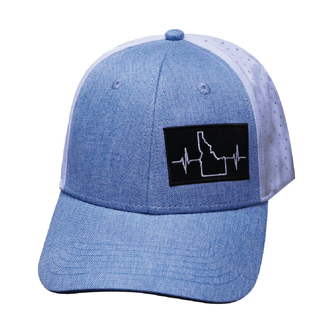 Idaho - 6 Panel - Shallow Fit - Pony Tail - Light Blue / White - Laser Mesh (Unisex)