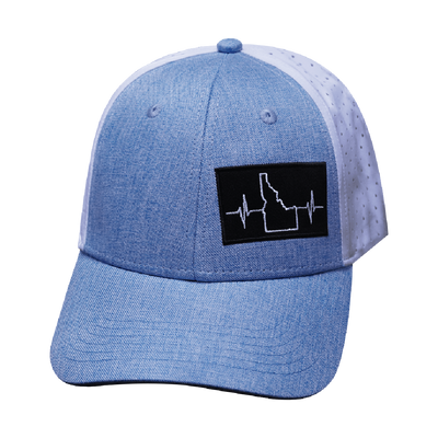 Idaho - 6 Panel - Shallow Fit - Pony Tail - Light Blue / White - Laser Mesh (Unisex)
