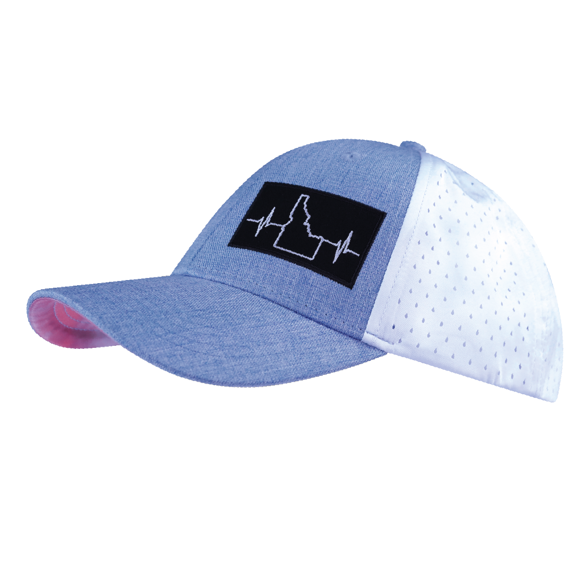 Idaho - 6 Panel - Shallow Fit - Pony Tail - Light Blue / White - Laser Mesh (Unisex)
