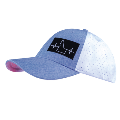 Idaho - 6 Panel - Shallow Fit - Pony Tail - Light Blue / White - Laser Mesh (Unisex)
