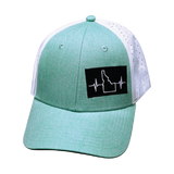 Idaho - 6 Panel - Shallow Fit - Pony Tail - Teal / White - Laser Mesh (Unisex)