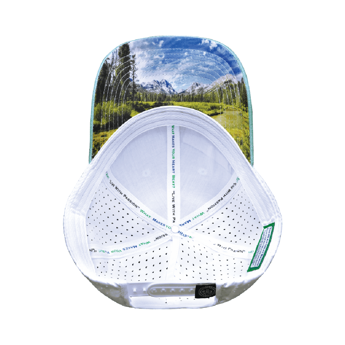 Idaho - 6 Panel - Shallow Fit - Pony Tail - Teal / White - Laser Mesh (Unisex)