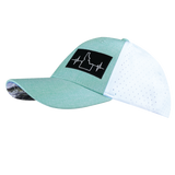 Idaho - 6 Panel - Shallow Fit - Pony Tail - Teal / White - Laser Mesh (Unisex)