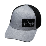 Idaho - 6 Panel - Shallow Fit - Heather Gray / Black - Trucker Mesh (Unisex)