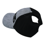 Idaho - 6 Panel - Shallow Fit - Pony Tail - Heather Gray / Black - Laser Mesh (Unisex)