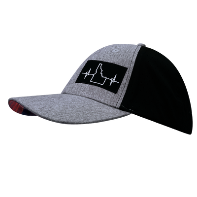Idaho - 6 Panel - Shallow Fit - Pony Tail - Heather Gray / Black - Laser Mesh (Unisex)