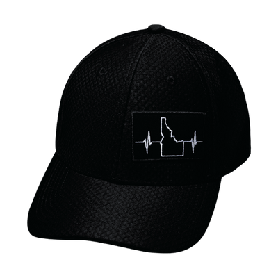 Idaho - 6 Panel - AirMesh - Athletic Fit - Black - Fabric Back (Unisex)