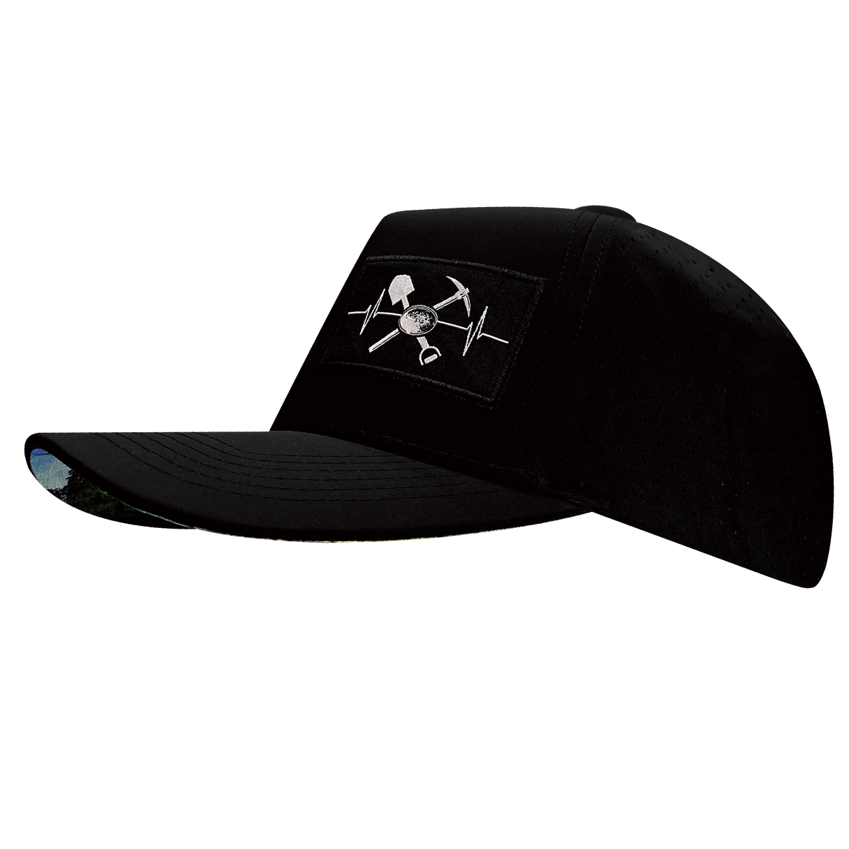 Prospecting - 5 Panel - Structured - Black - Laser Mesh (Unisex)