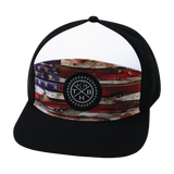 THB - 7 Panel - Vintage Flag - Black / White - Laser Mesh (Unisex)