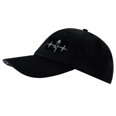 Yoga - 6 Panel - Unstructured - Relaxed Fit - Pony Tail - Black - Laser Mesh (Unisex)