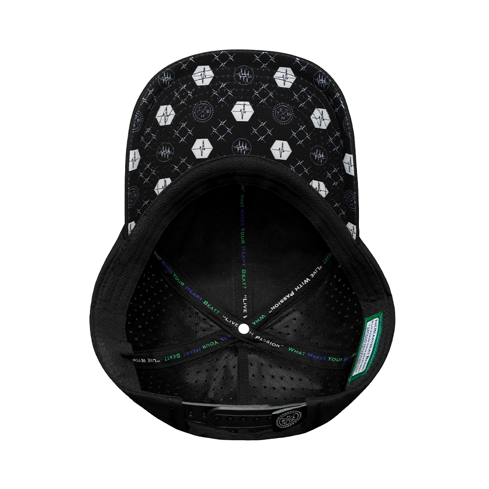 Yoga - 6 Panel - Unstructured - Relaxed Fit - Pony Tail - Black - Laser Mesh (Unisex)