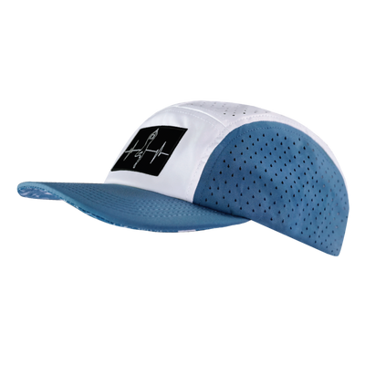 Yoga - 5 Panel - Sporty - Unstructured - Pony Tail - Light Blue / White - Laser Mesh (Unisex)