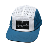 Yoga - 5 Panel - Sporty - Unstructured - Pony Tail - Light Blue / White - Laser Mesh (Unisex)