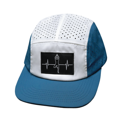 Yoga - 5 Panel - Sporty - Unstructured - Pony Tail - Light Blue / White - Laser Mesh (Unisex)